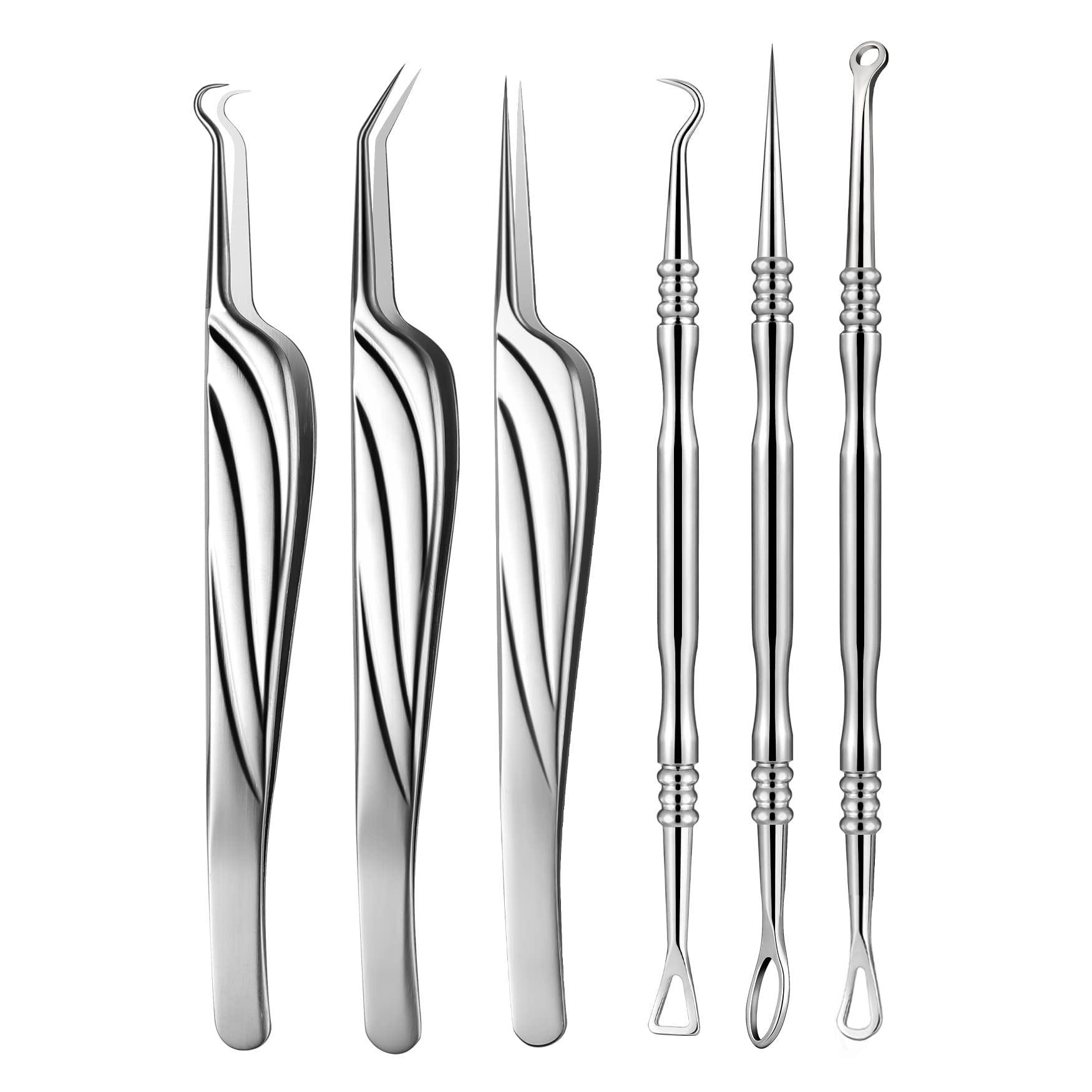 FVION blackhead needle tool kit closeup highlights durable stainless steel for precise extractions