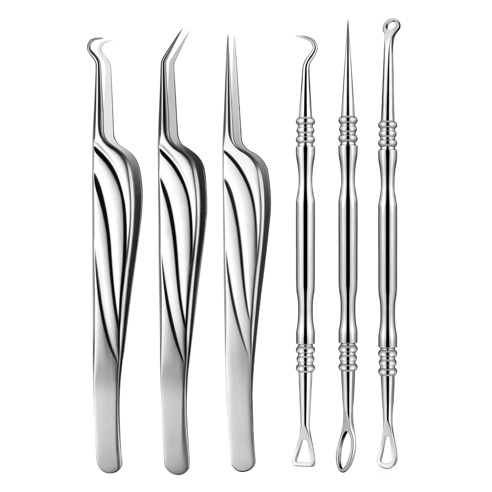 FVION blackhead needle tool kit closeup highlights durable stainless steel for precise extractions