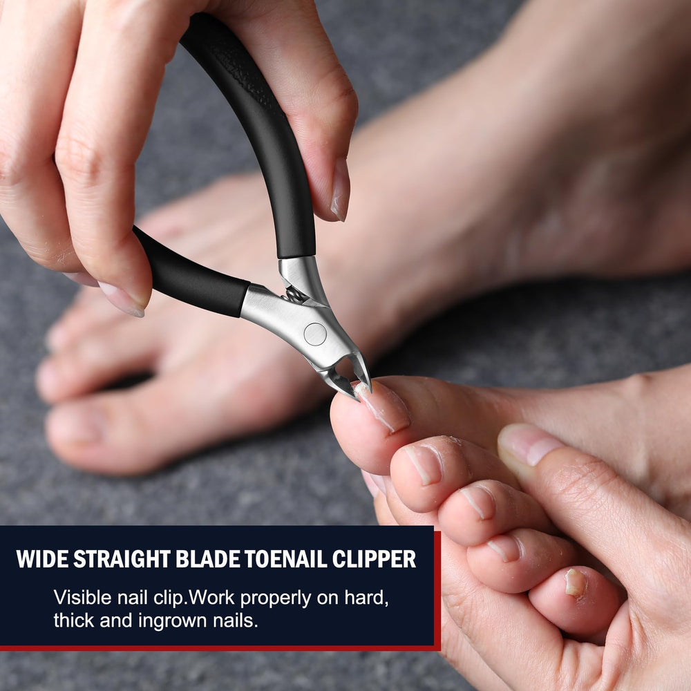 FVION thick-nail clippers with wide jaws handle tough nails with ease.