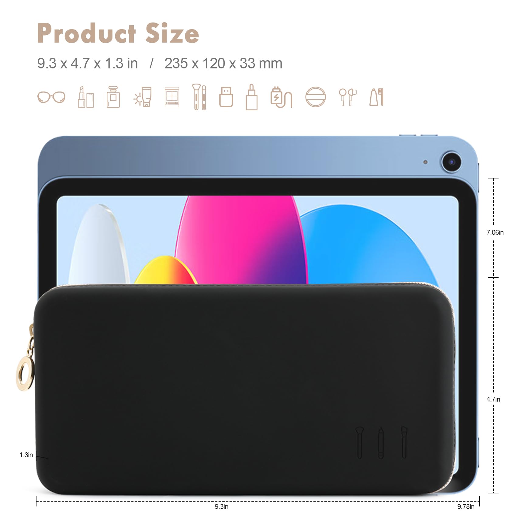FVION travel-friendly makeup brush holder inside shows organized kit for daily routines
