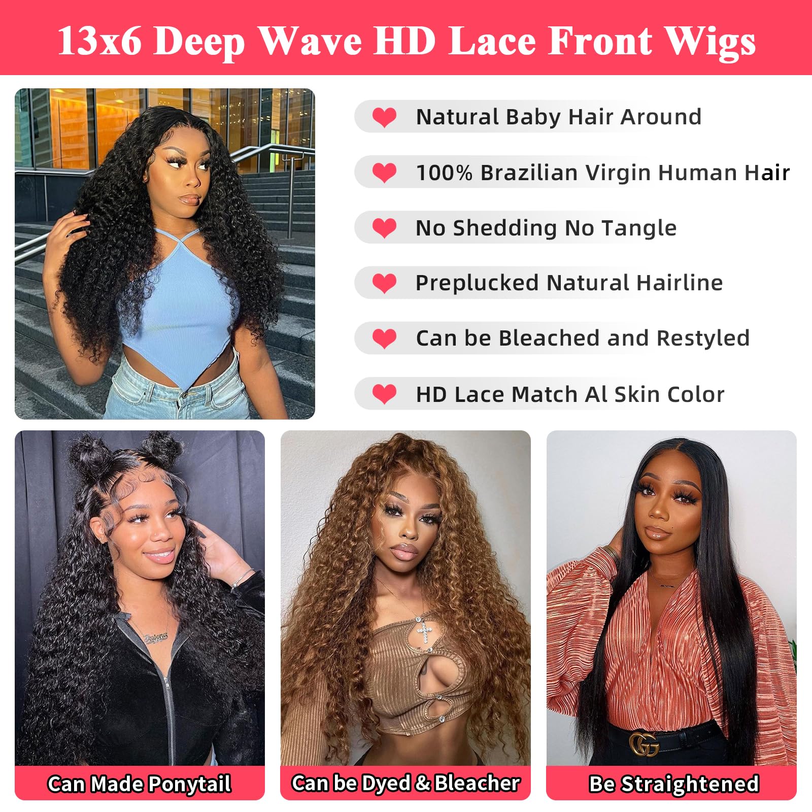 Fvocani hd lace front wig cap-size 21-23in with combs and straps for secure fit.