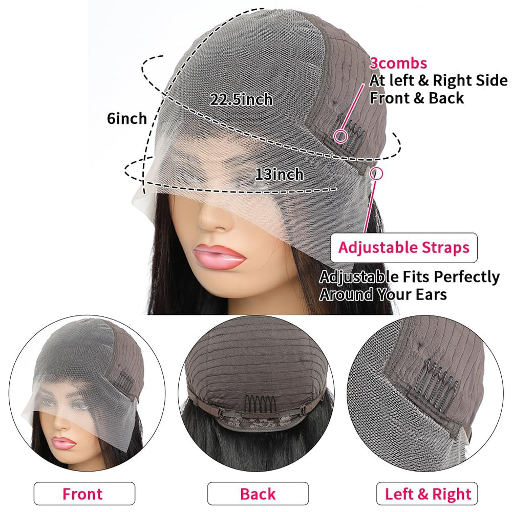 Fvocani transparent lace front wig skin-blend for natural-looking part.