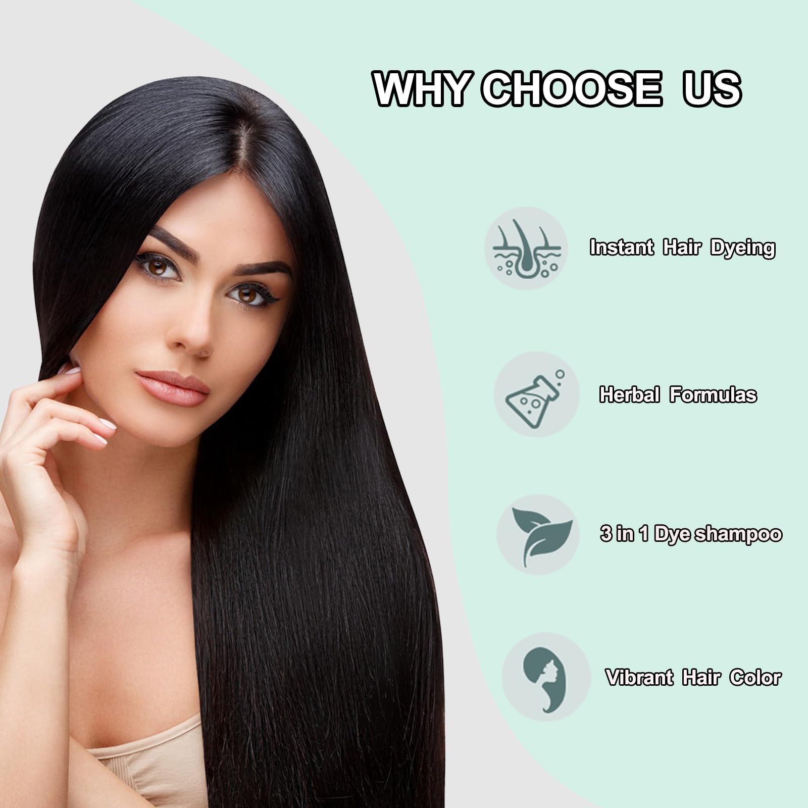 Fvquhvo 3-in-1 dye shampoo action shows cleansing, coloring, and conditioning in one step.