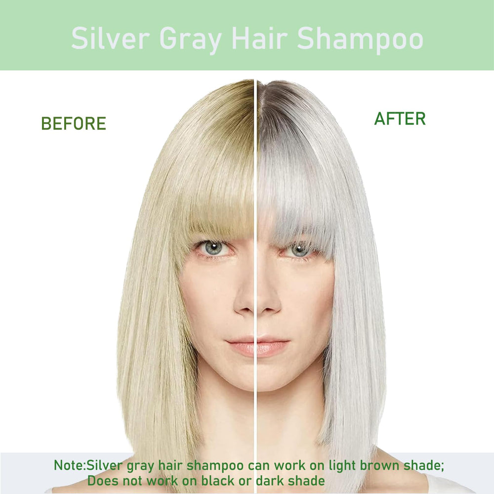 Fvquhvo Applying Silver Dye Shampoo to hair for quick color results