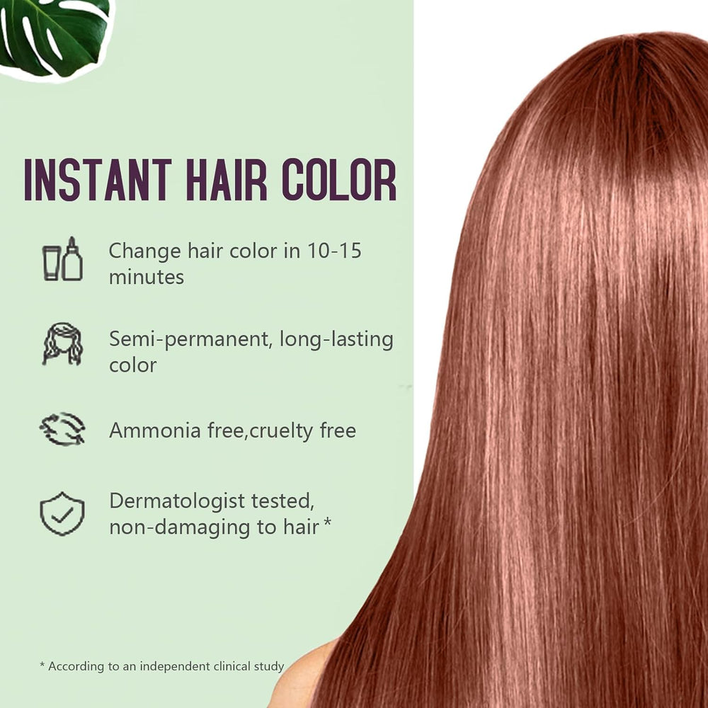 Fvquhvo Cherry Brown Hair Dye Shampoo application shows even coverage.