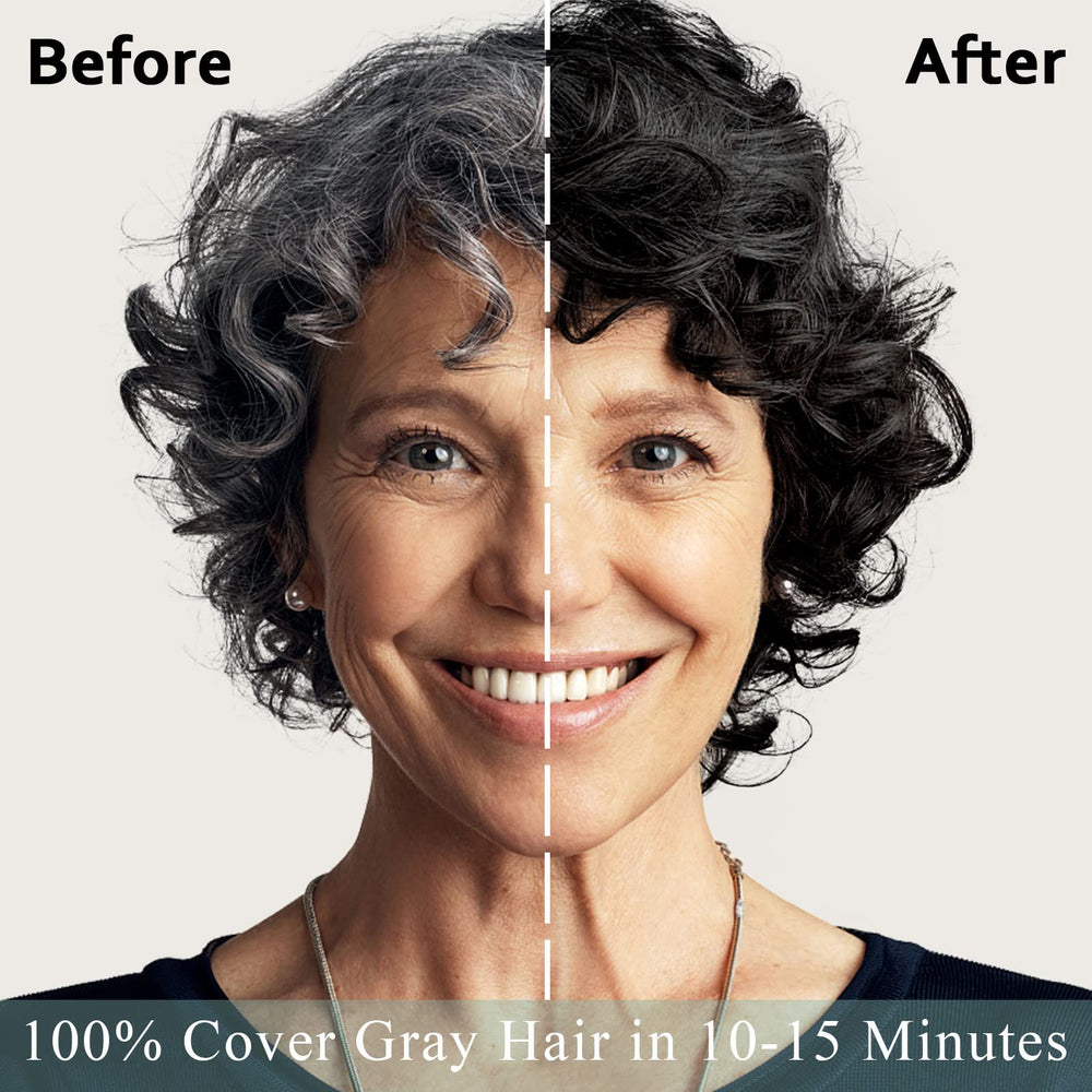Fvquhvo Instant Black Hair Shampoo easy application for home use and quick color.