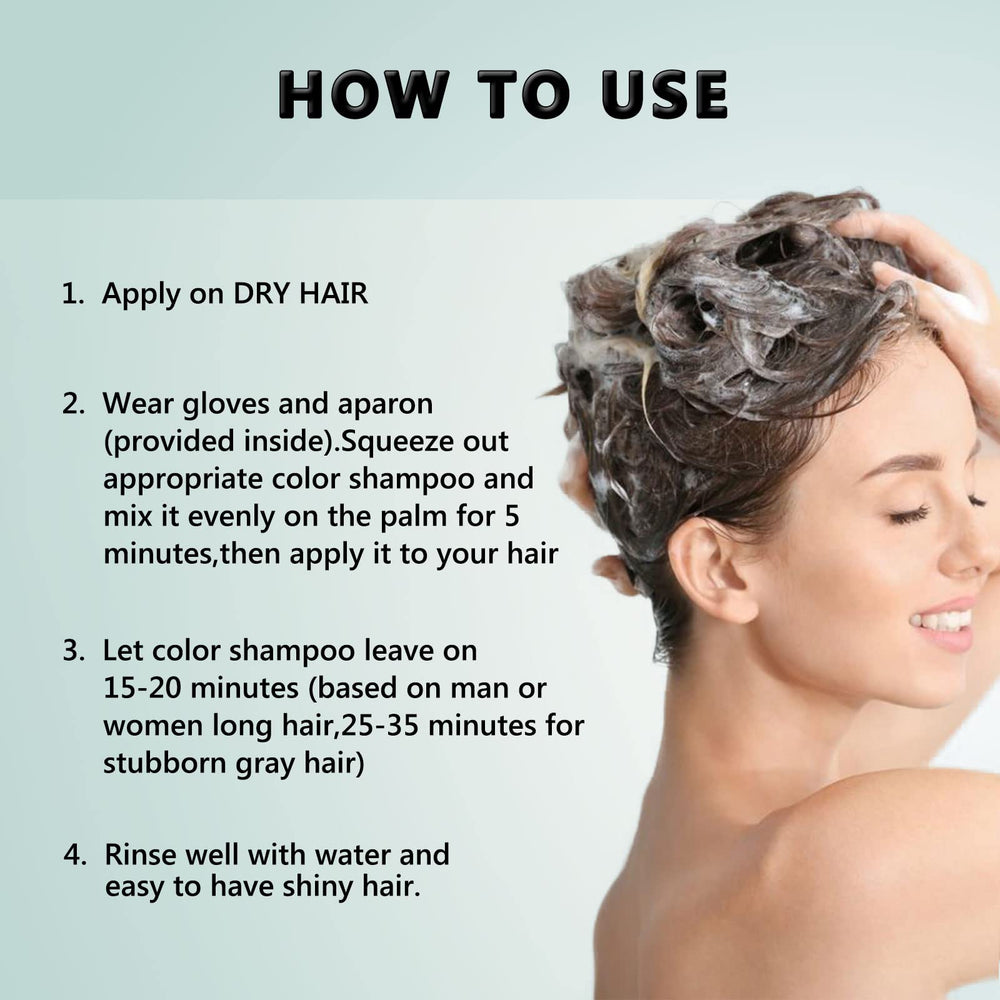 Fvquhvo long-lasting black shampoo for extended gray coverage.