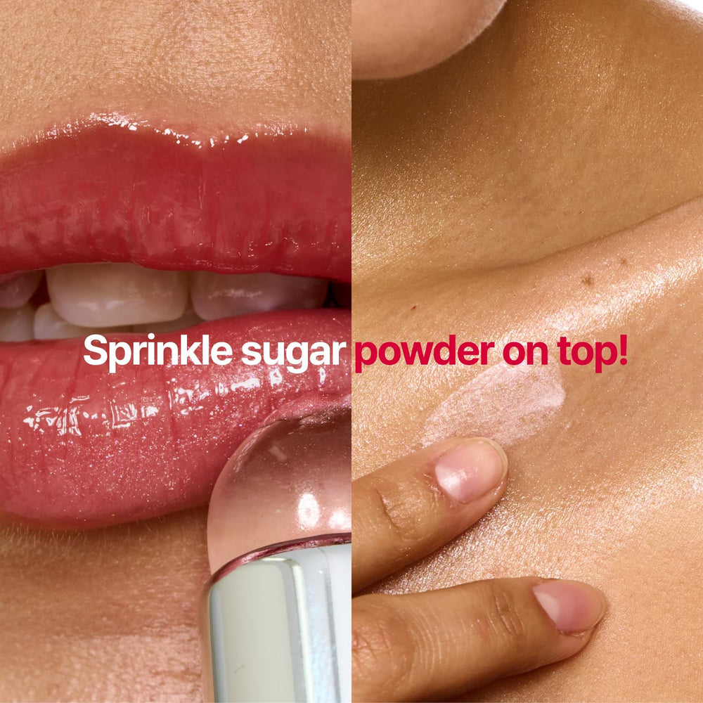 fwee Glowy Jelly Pot one-touch glow on lips showcases high-shine finish without stickiness.