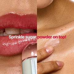 fwee Glowy Jelly Pot one-touch glow on lips showcases high-shine finish without stickiness.