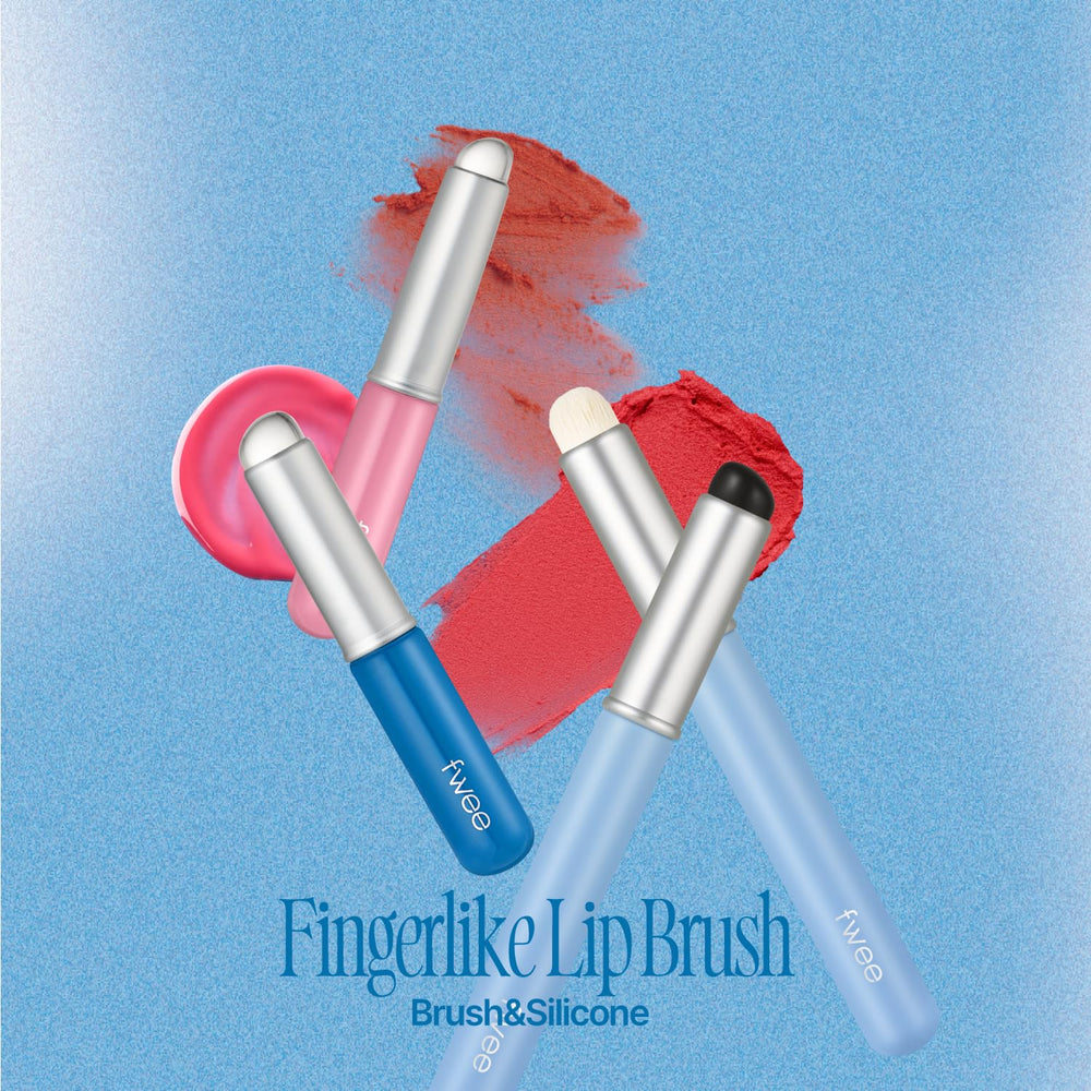 fwee multi-purpose makeup blending brush with lid demonstrates versatile use for lips and lids.
