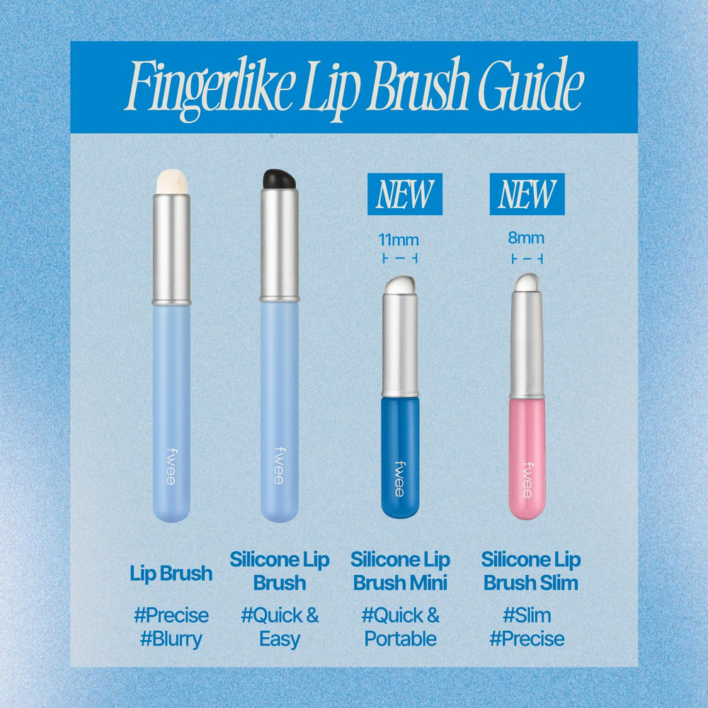 fwee fingerlike silicone lip brush mini after cleaning shows readiness for daily reuse.