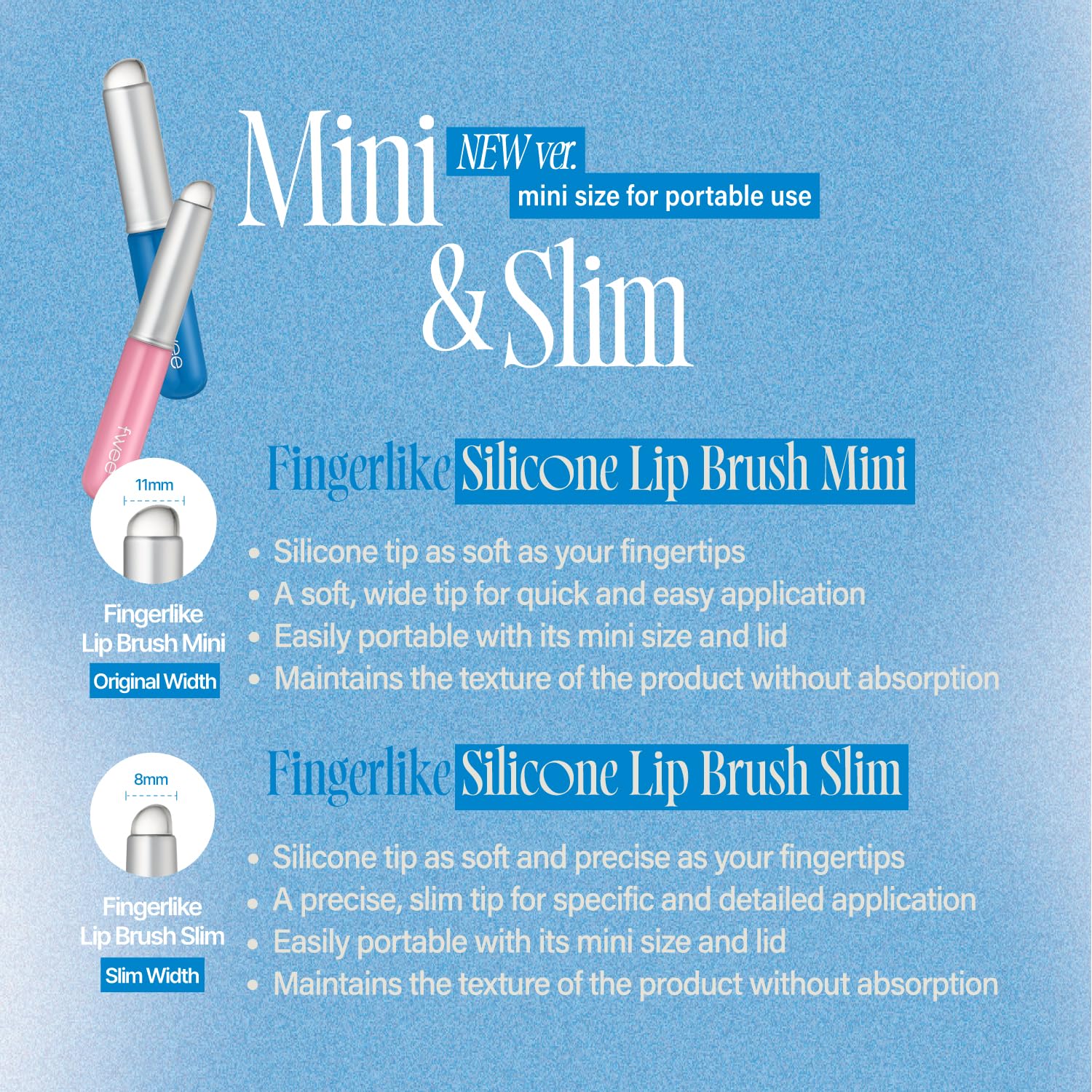 fwee travel-friendly lip brush with lid showcases on-the-go lip care.