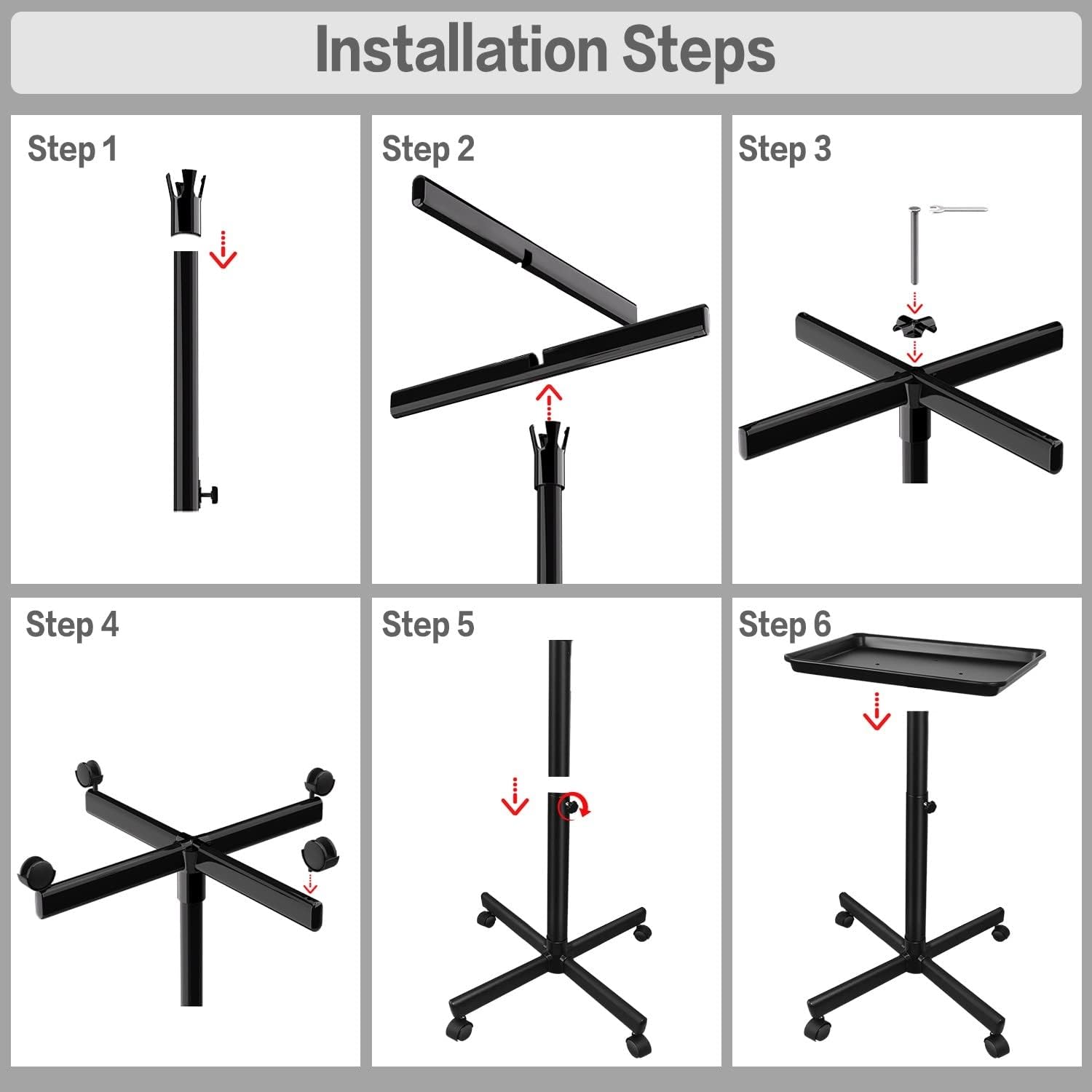 FWOD BIBTO metal-frame tray is easy to clean and heat resistant.
