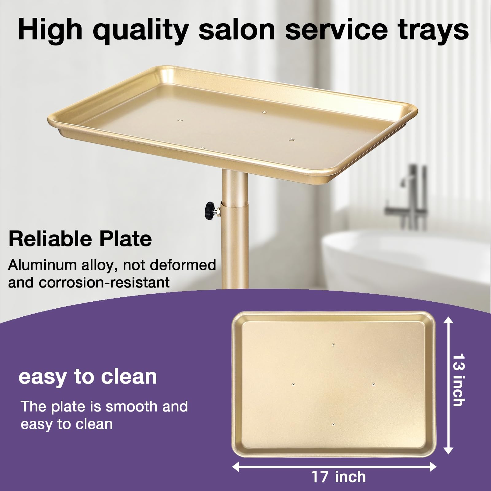 FWOD BIBTO salon tray rolling casters deliver smooth, quiet mobility
