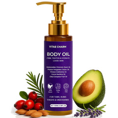 FWPTEI Vitae Charm Body Oil bottle closeup highlighting luxury hydration