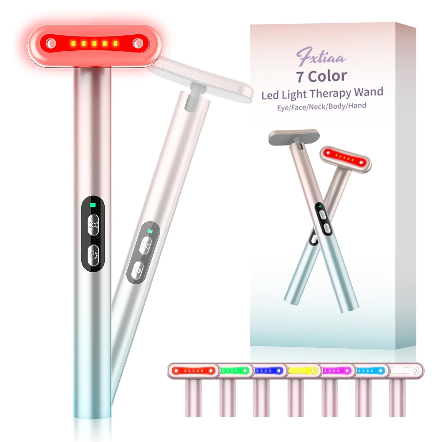 Fxtiaa red-light therapy wand front view for at-home skincare and gentle glow