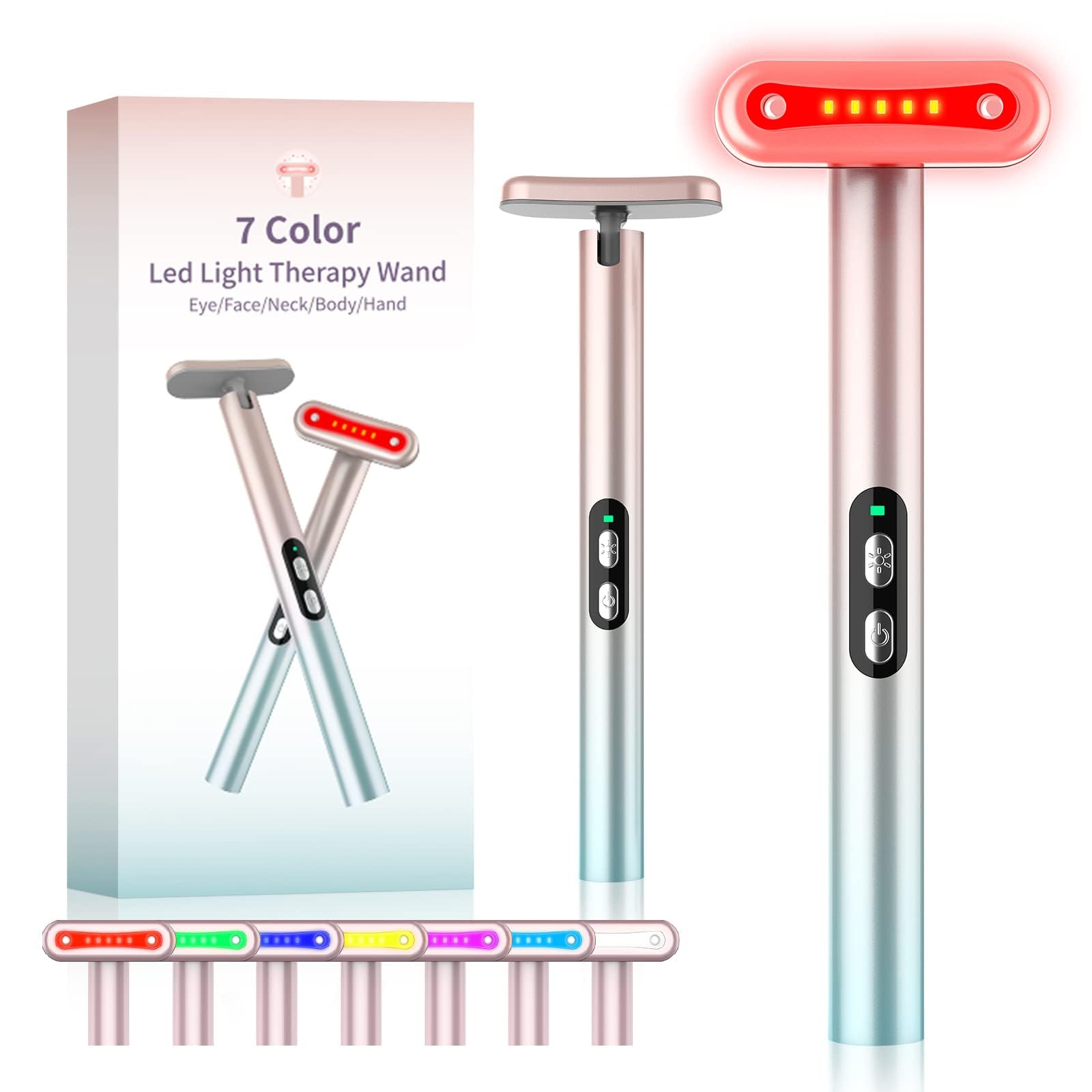 Fxtiaa wand color options include red, blue, green for versatile skin-care routines
