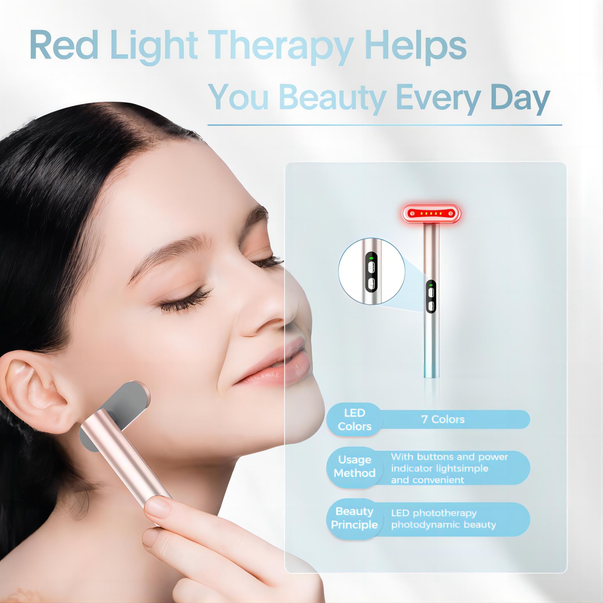Fxtiaa wand used on face, neck, and hands for targeted skincare