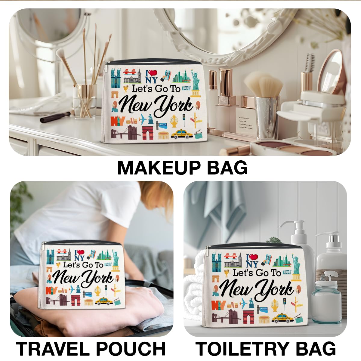 FYDHQSS Travel toiletries bag versatile for cosmetics or small essentials.