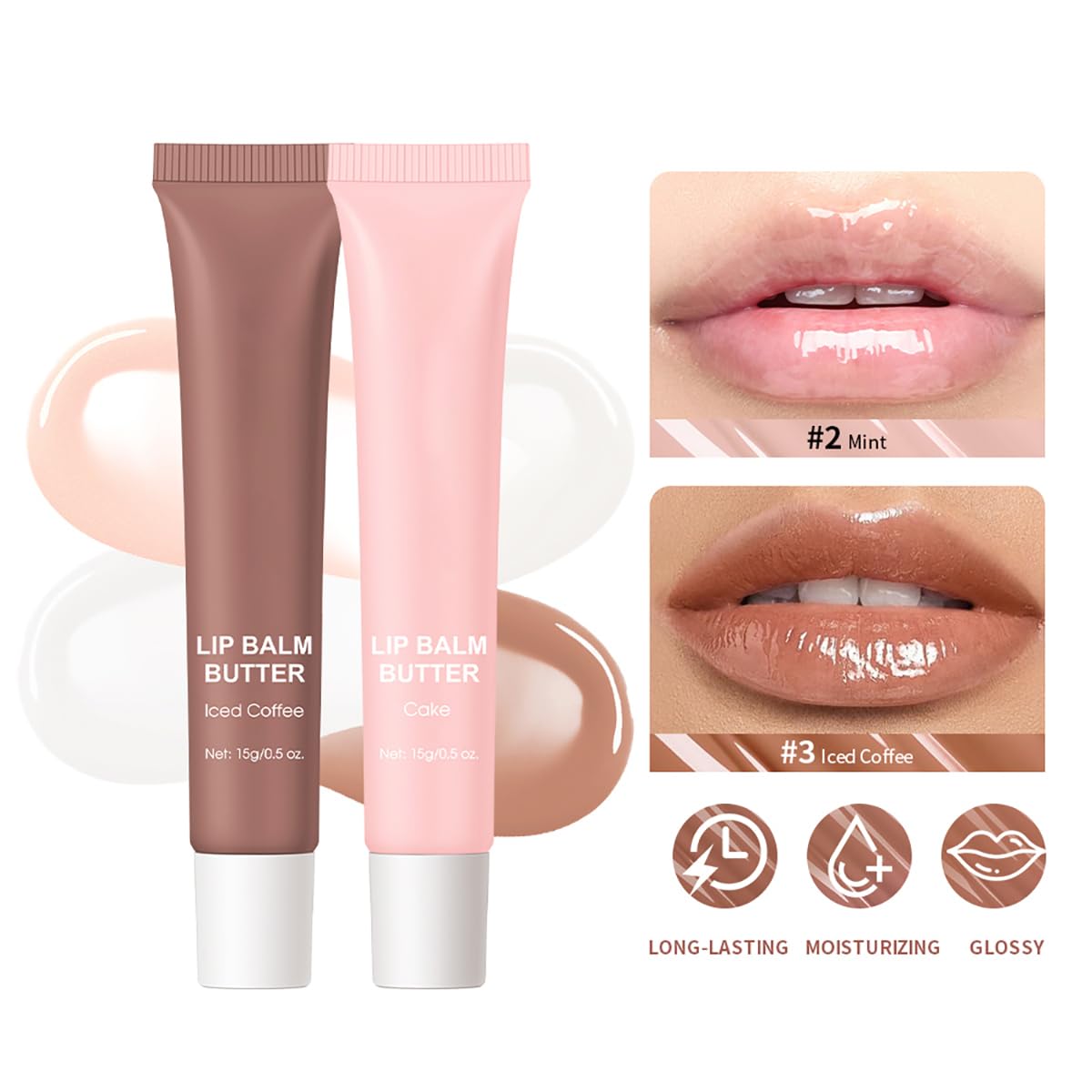 FYEBOO lip butter 0.5oz tube shows portable hydration for on-the-go use.