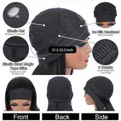 Fylora headband wig adjustable elastic band for secure fit during workouts
