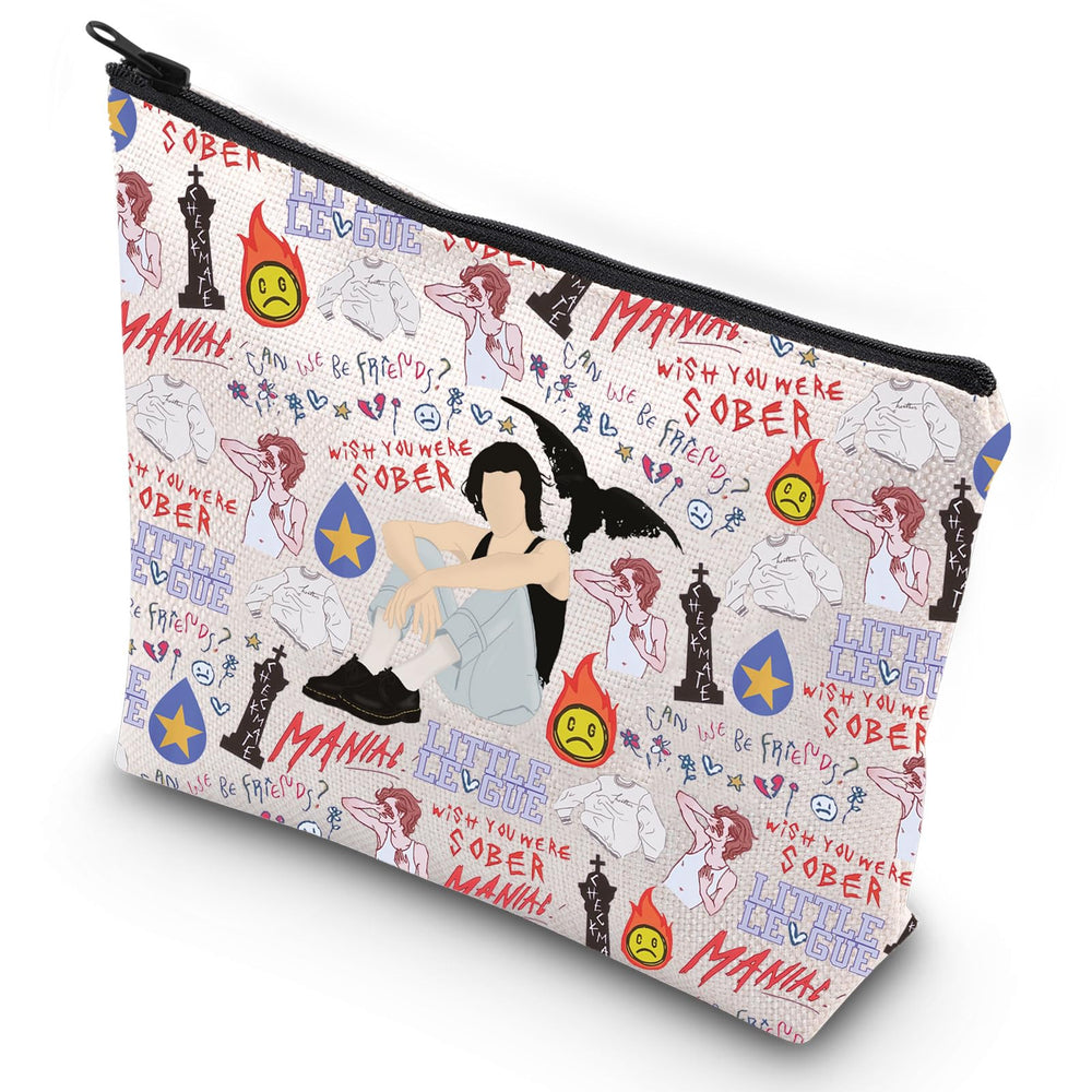G2TUP Singer Album cosmetic bag gray front view for travel-ready storage