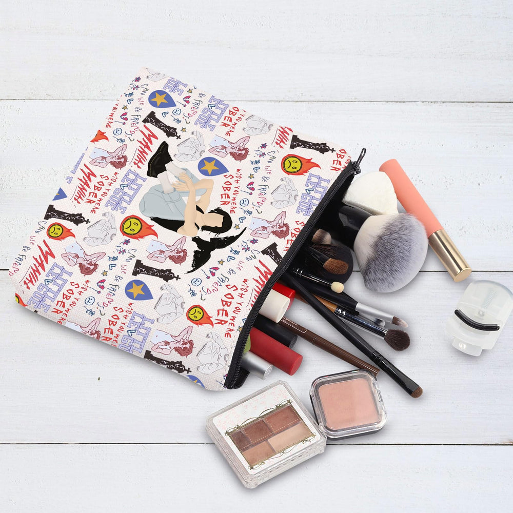 G2TUP Singer Album cosmetic bag gray material close-up shows durable canvas