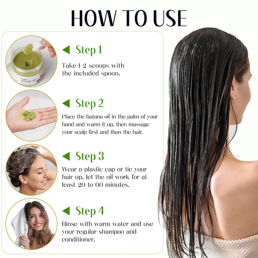 Gaayou Batana Oil with biotin suggests potential support for hair vitality.