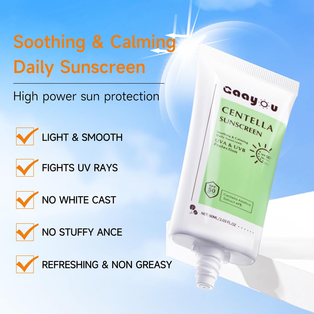 Gaayou Centella Sunscreen ideal for sensitive skin during application.
