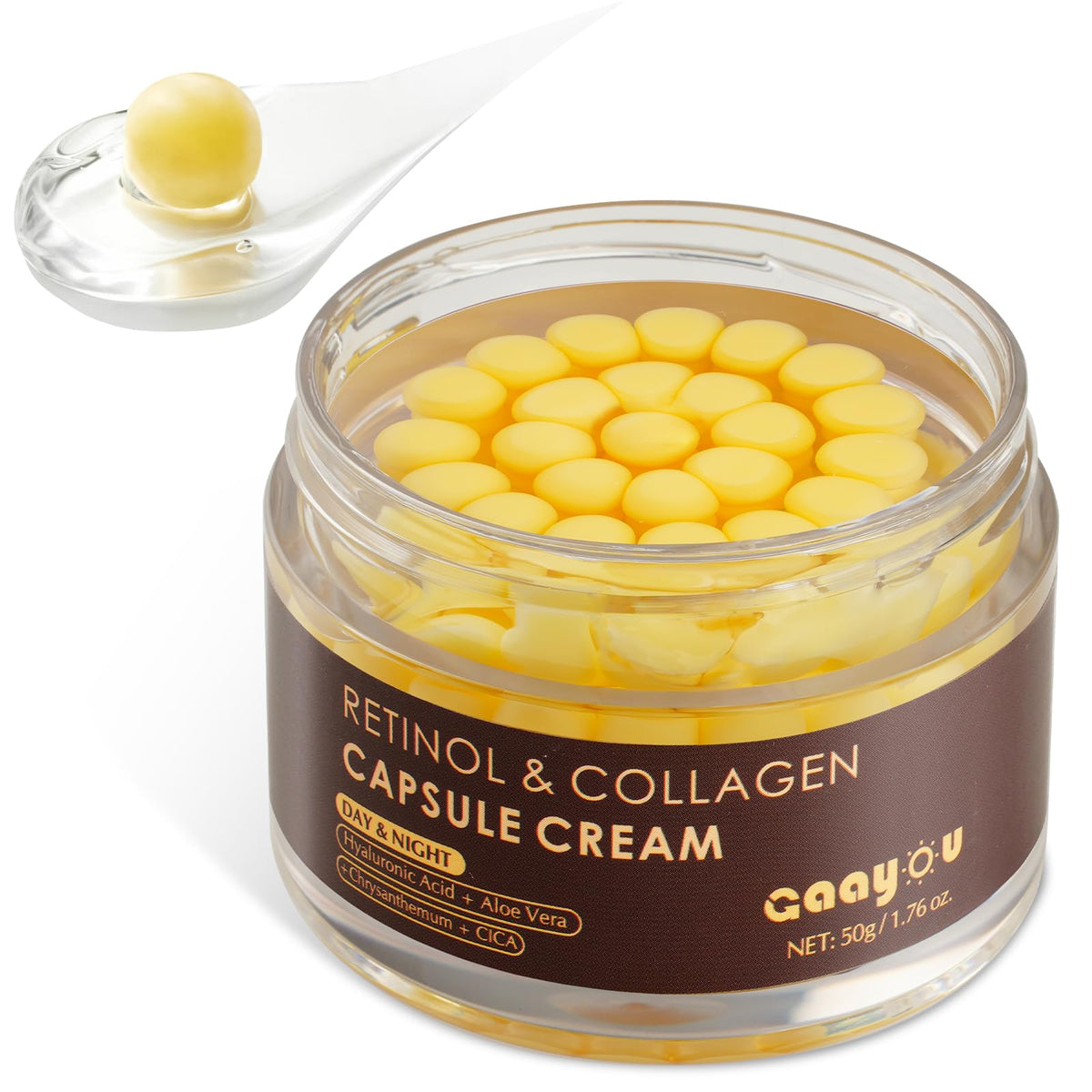 Gaayou Deep Retinol Capsule Cream bottle highlights anti-aging hydration for daily skin care