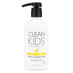 Gabriel Cosmetics Clean Kids Naturally Conditioner bottle with banana smoothie scent for gentle detangling.