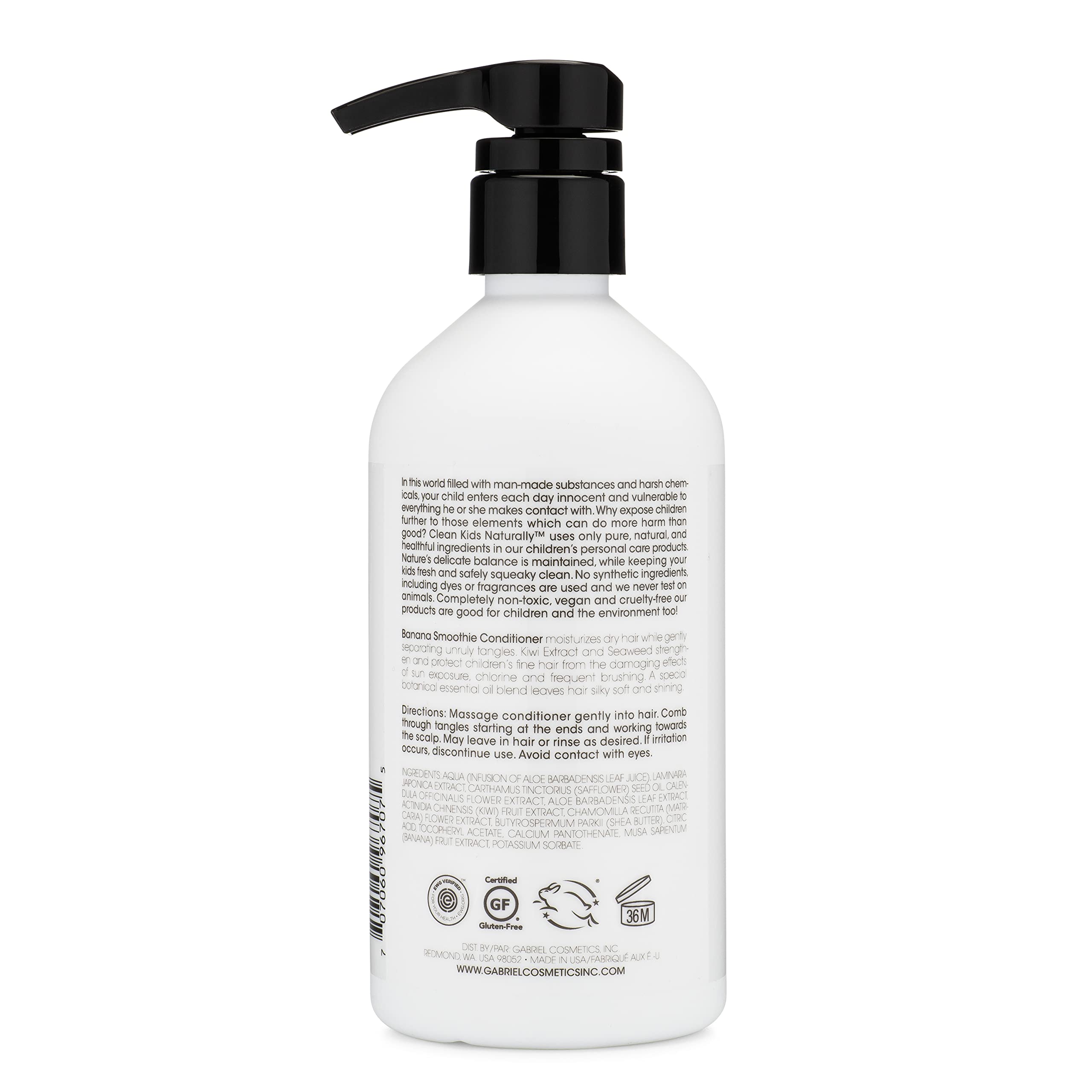 Gabriel Cosmetics Clean Kids Naturally Seaweed extract aiding protection against chlorine and sun.