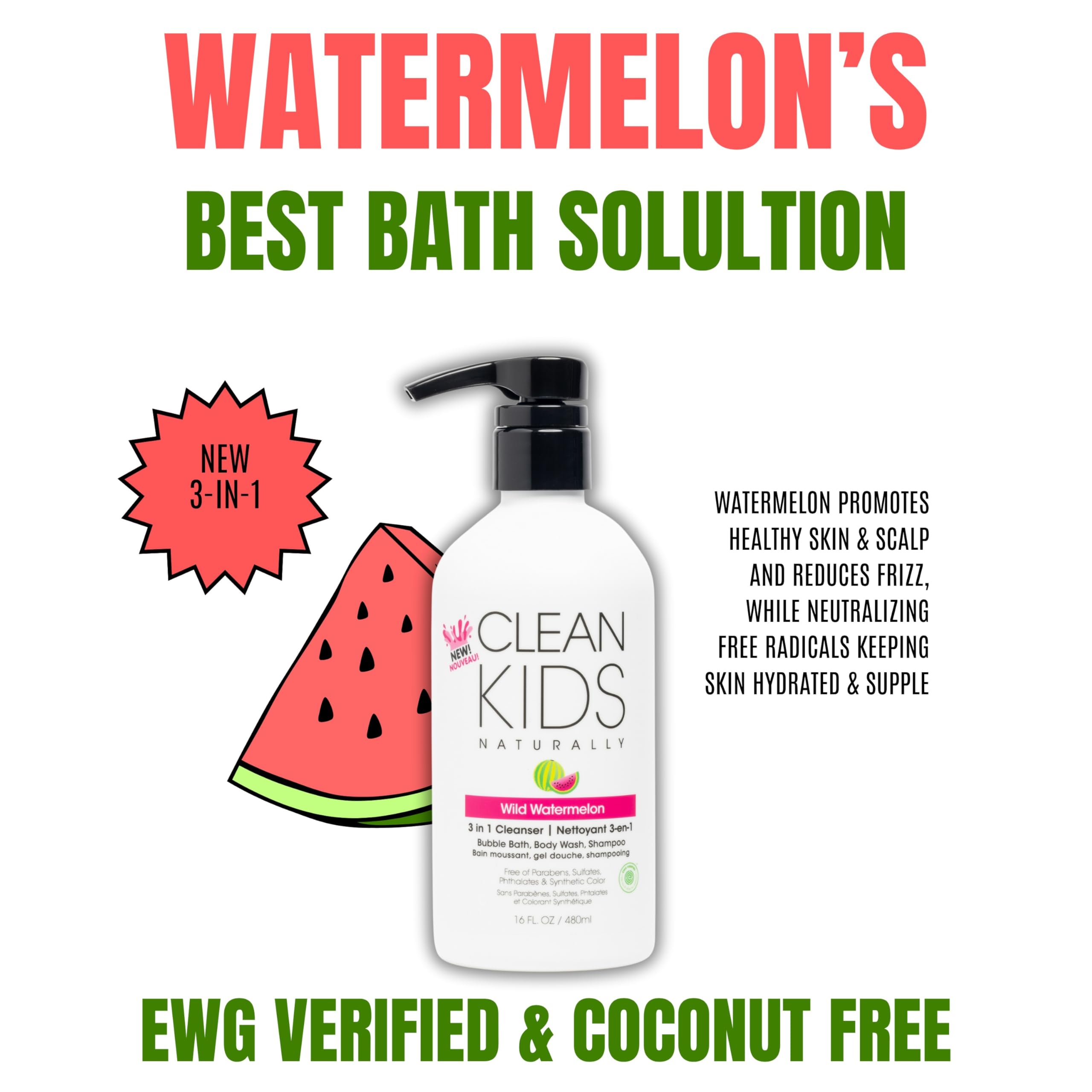 Gabriel Cosmetics Clean Kids foam closeup emphasizes Soapwort bubbles for a natural bath
