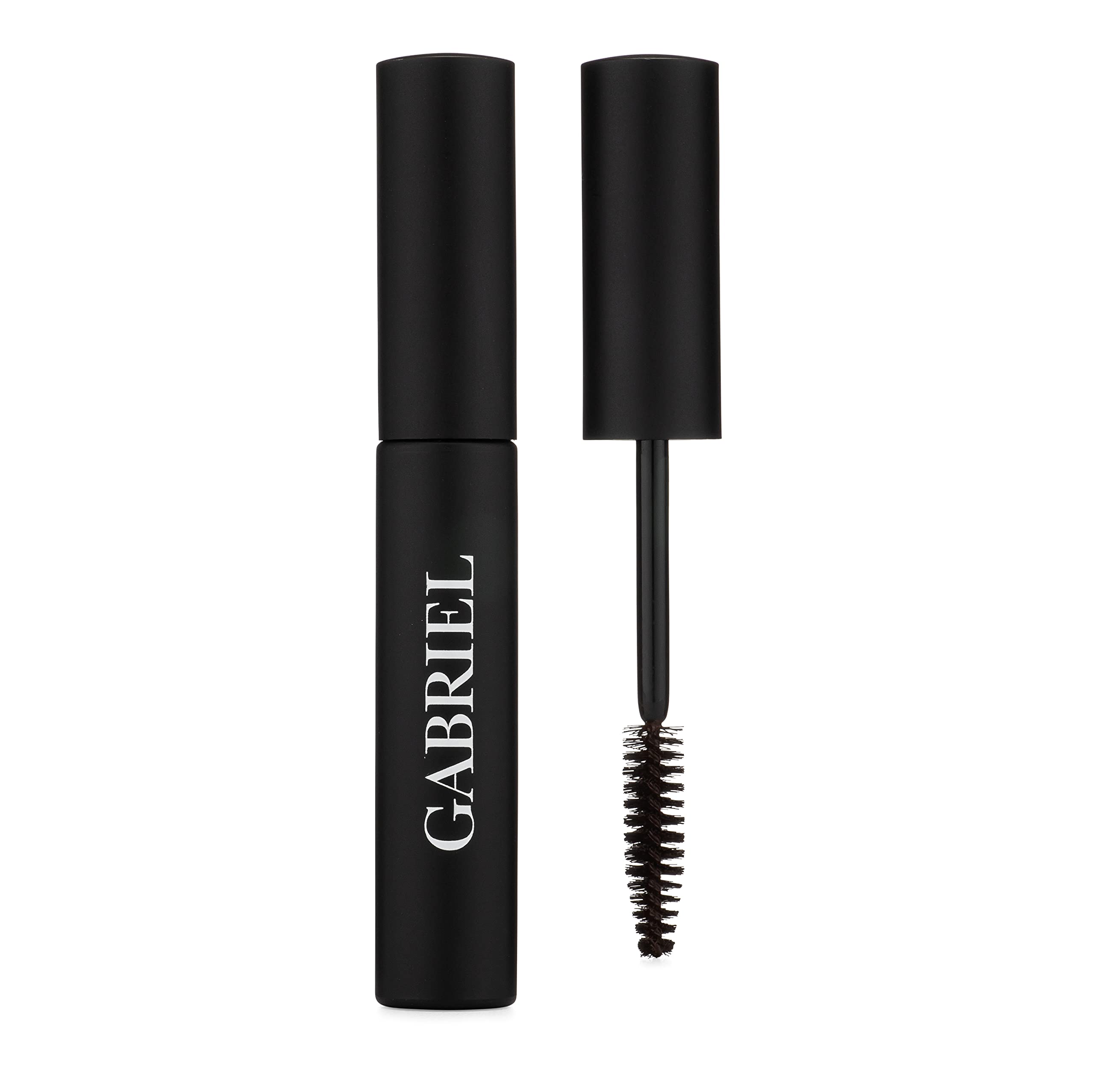 Gabriel Cosmetics Mascara Black Brown tube showcases voluminous lashes.