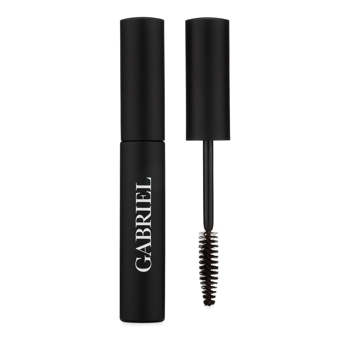 Gabriel Cosmetics Mascara Black Brown tube showcases voluminous lashes.
