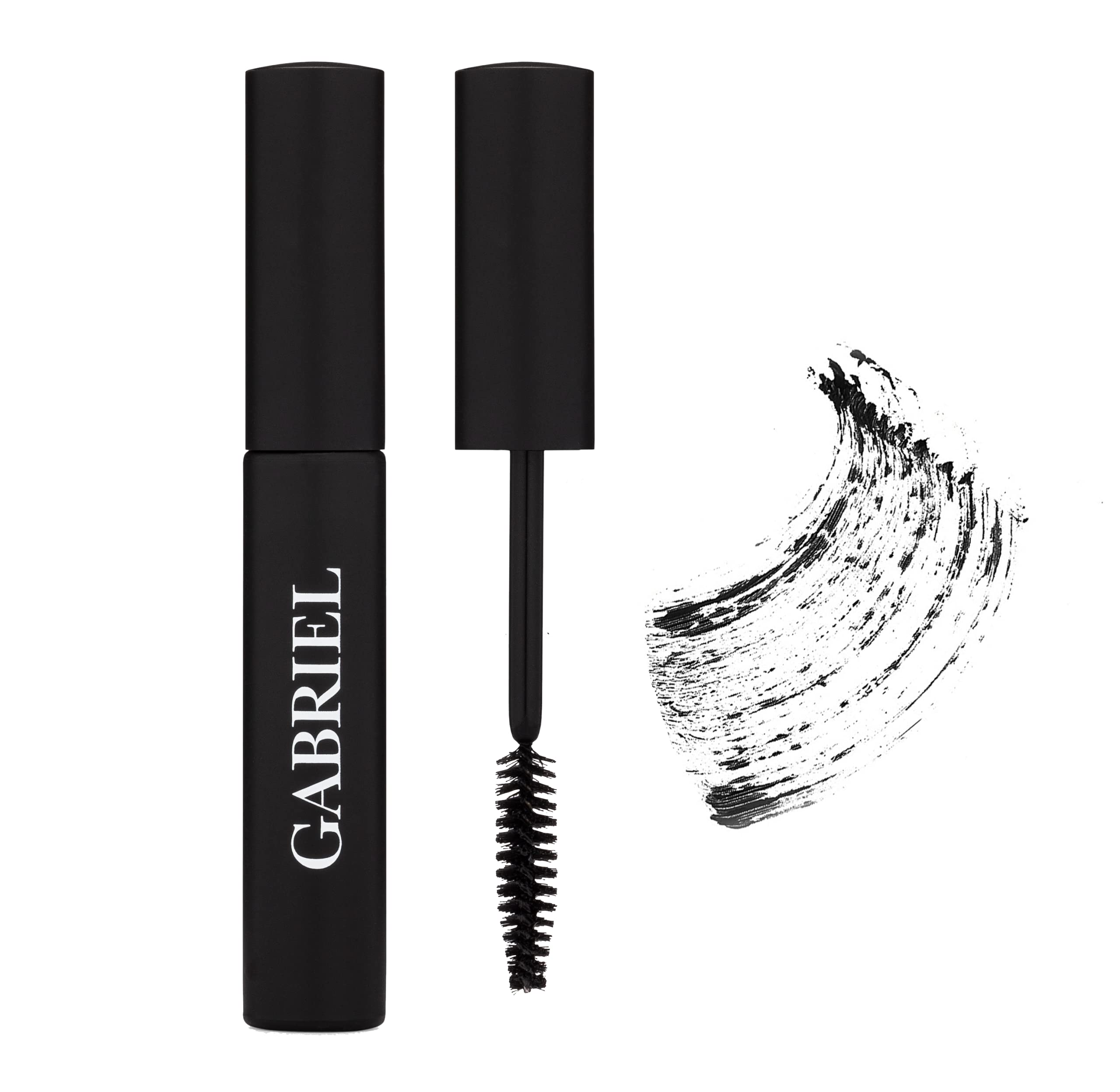 Gabriel Cosmetics Mascara brush detail shows precise wand for fluttery, non-flaking lashes