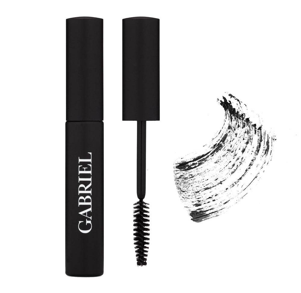Gabriel Cosmetics Mascara brush detail shows precise wand for fluttery, non-flaking lashes