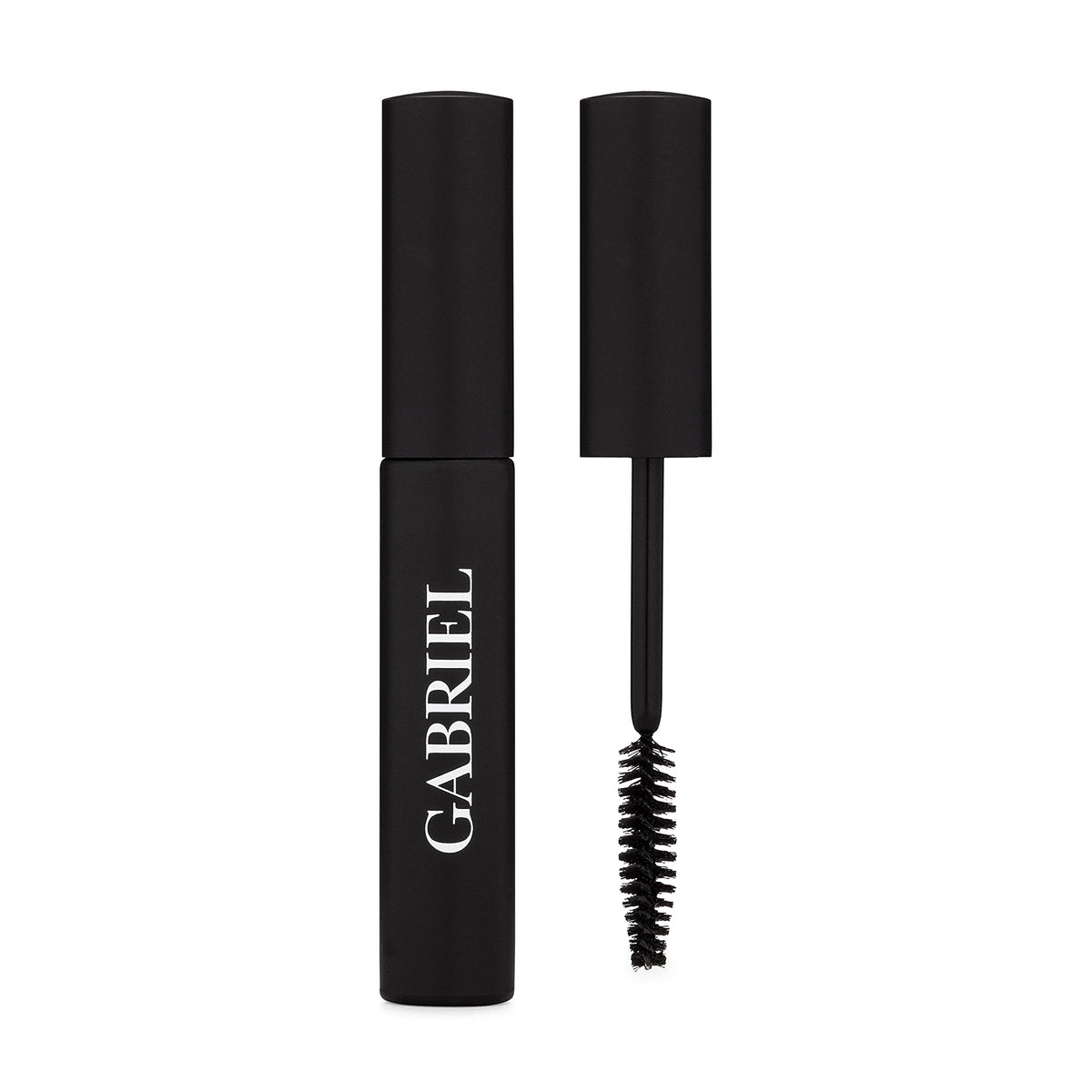 Gabriel Cosmetics Mascara black tube closeup highlights clean, mineral-based formula for everyday eye definition