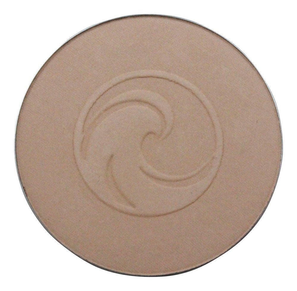 Gabriel Cosmetics pressed mineral powder swatch demonstrates a natural-light shade match for subtle coverage.