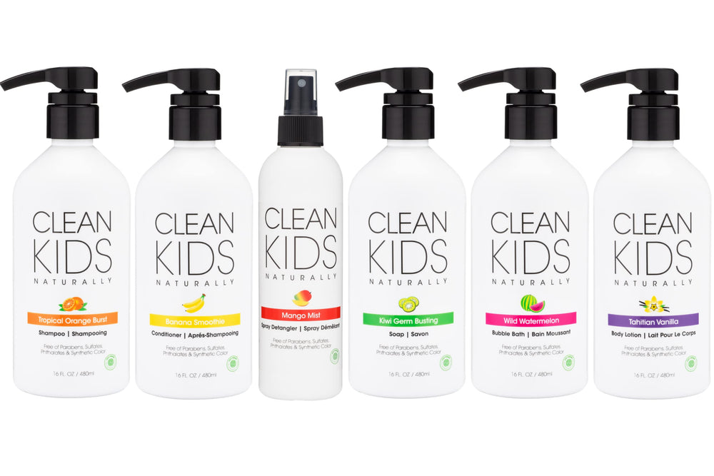 Gabriel Cosmetics clean-kids-watermelon-lather demonstrates gentle rinse after bath