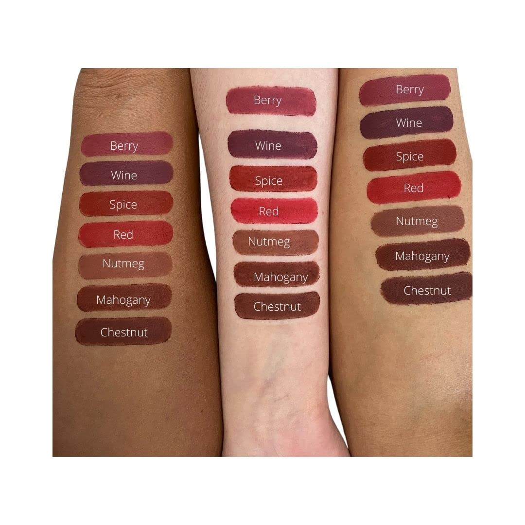 Gabriel Cosmetics vegan cruelty-free badge with Nutmeg lipliner