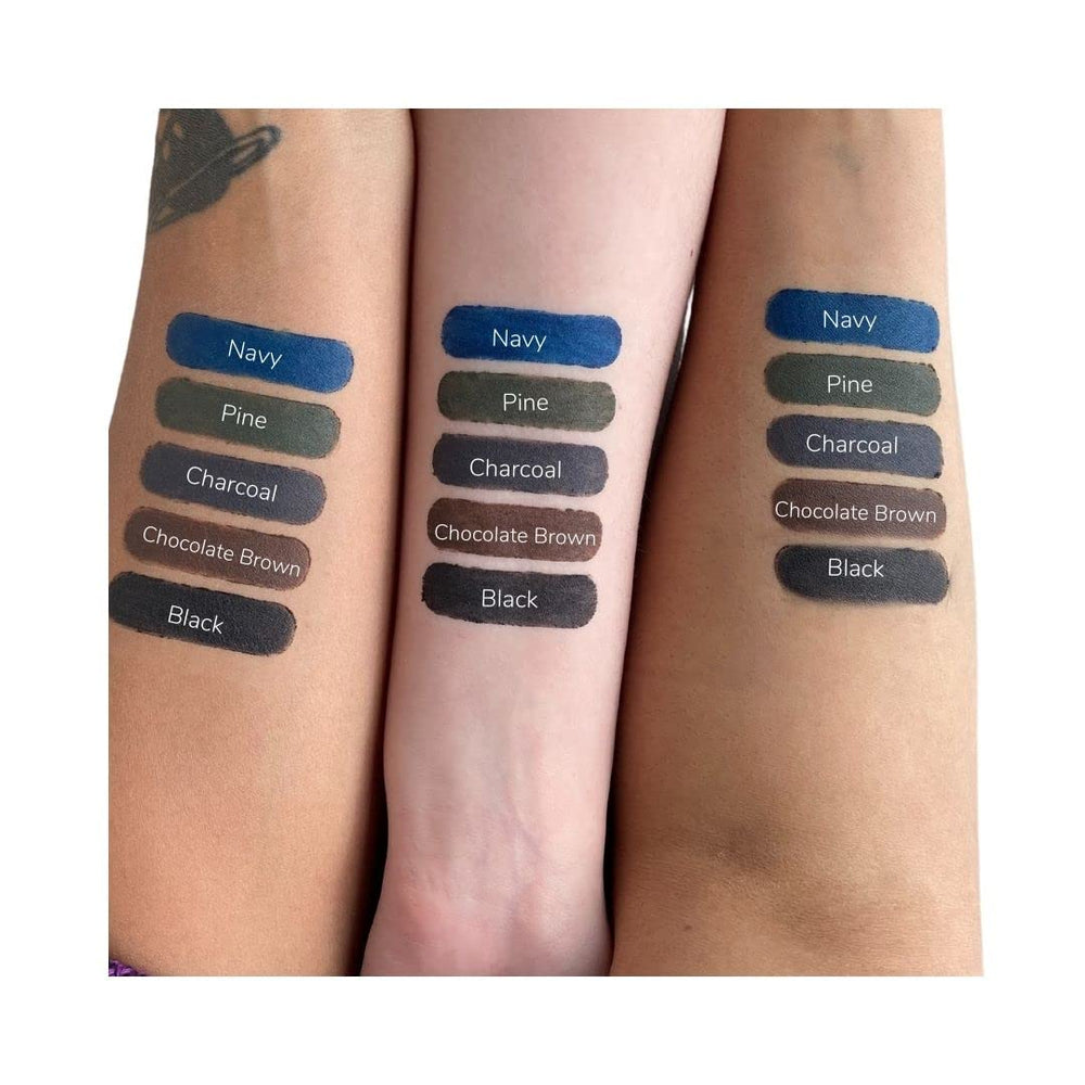 Gabriel Cosmetics vegan eyeliner brown swatches demonstrate rich color payoff.
