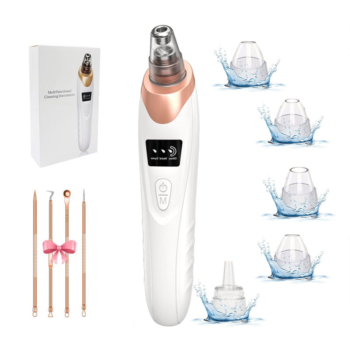 Gackoko blackhead vacuum front view enables quick daily cleansing
