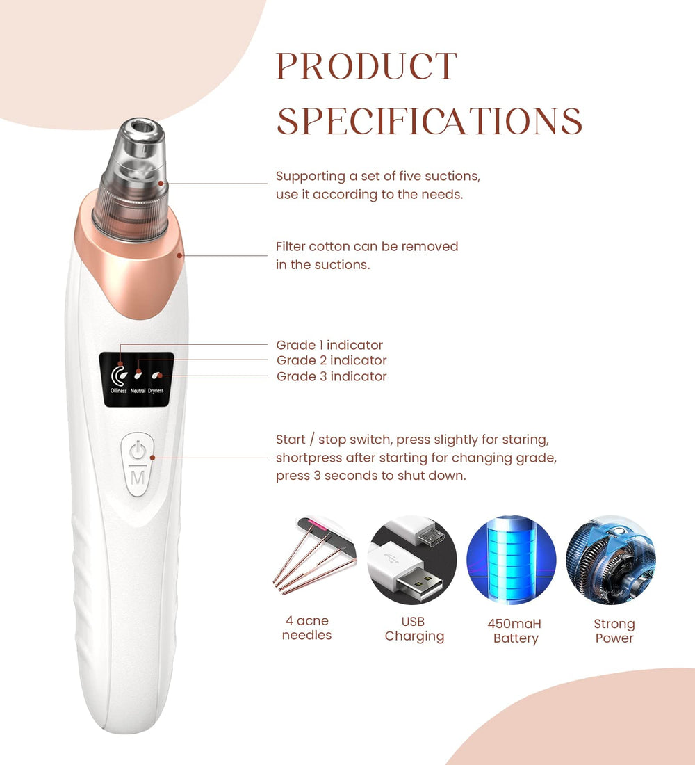 Gackoko five probes set for targeted skin cleaning