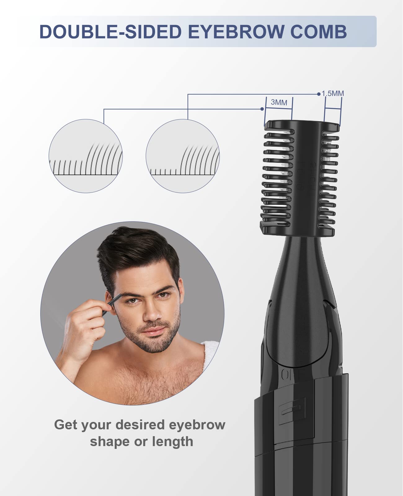 GAERUO eyebrow trimmer waterwashable head for easy cleaning