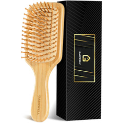 GAINWELL Bamboo Hair Brush top view shows cushioned air-hole design for gentle scalp massage.