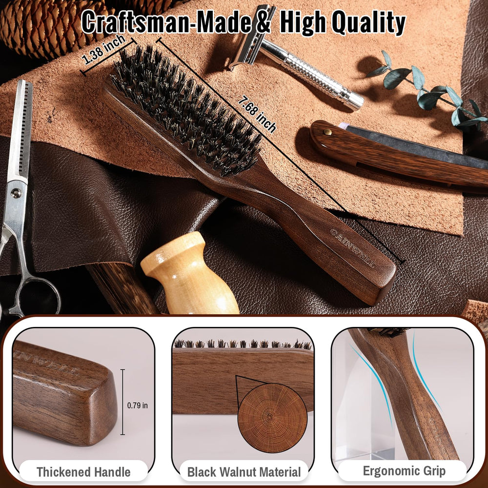 GAINWELL boar bristle brush designed for dry and wet environments and versatile grooming