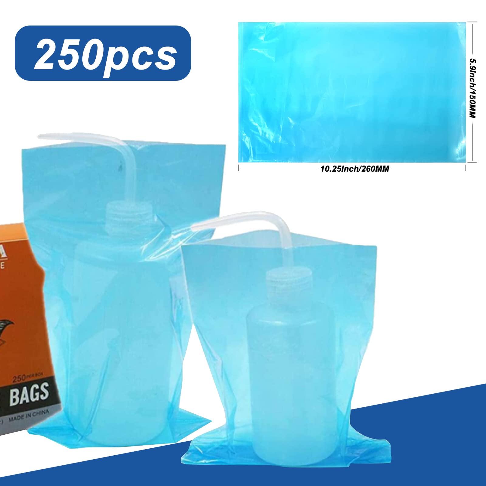 Gakonp tattoo wash bottle bag closeup blue high-quality polyethylene