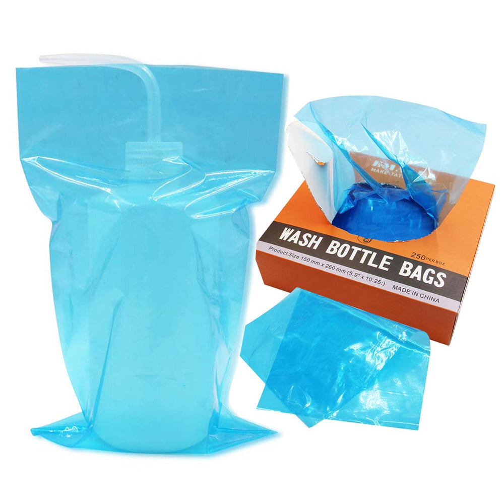 Gakonp wash bottle bags blue pack 250-count for clean bottle storage