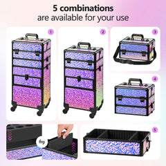 GALHUBIS top-compartment opened for portable on-the-go makeup application